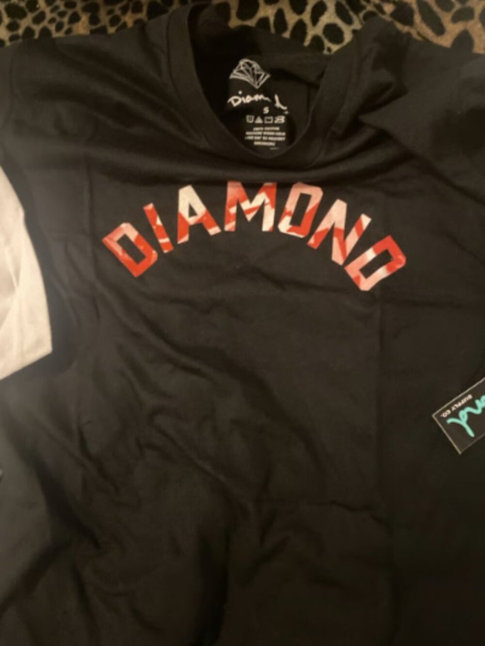 WOMANS Diamond Supply Co. T Shirt-Black-Red-Short Sleeve-New